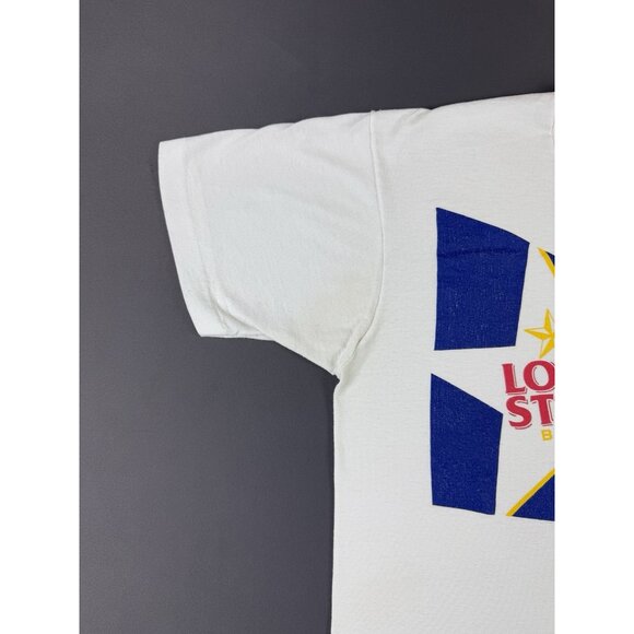 Vintage 90s Lone Star Beer Alcohol Drink Promo Texas Born Brewed Single Stitch T - Picture 4 of 9